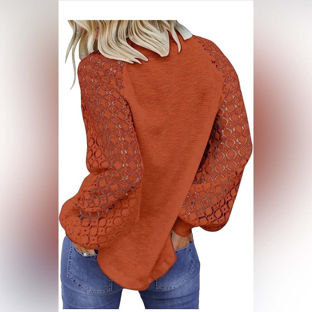 Women's Long Sleeve Lace Sleeve Top size XXL - Picture 2 of 2